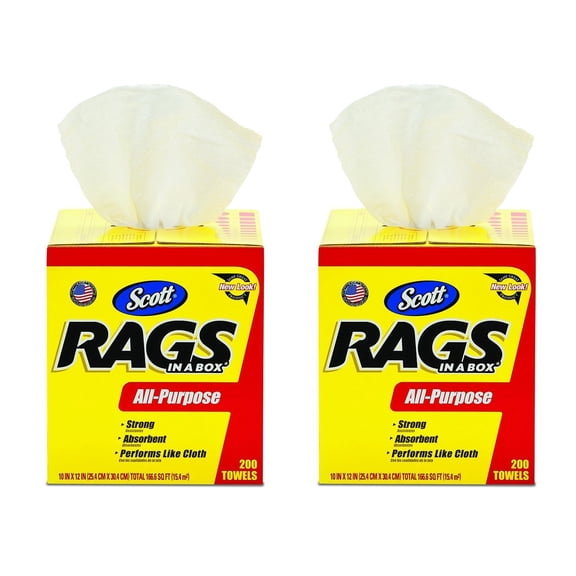Kimberly-Clark Scott 75260 Rags in a XDznk Box, White, 2 Boxes of 200 Towels ufGXl — Home & Garage Storage, Stackable Design