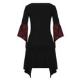 thumbnail image 4 of Fall Savings Clearance! Women Halloween Skull Long Sleeve Square Collar Mesh Splicing Irregular Party Dresses, 4 of 8