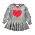 thumbnail image 1 of Odeerbi Niñas Primavera Otoño Vestido Sudadera Día de San Valentín Vestido Punto Corazón Estampado Cuello Redondo Manga Larga Vestido Plisado, 1 of 7
