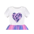 thumbnail image 4 of Vestido de Niña Blanco Multicolor Tie Dye Corazón Plisado Tul Fiesta Casual 4 Años, 4 of 7