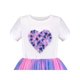 thumbnail image 4 of Vestido de Niña Blanco Multicolor Tie Dye Corazón Plisado Tul Fiesta Casual 4 Años, 4 of 7