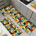 thumbnail image 3 of Farmhouse Kitchen Rug Sets 3 Piece,Blue Brown Red Non Slip Kitchen Rugs and Mats Set,Boho Patchwork Rugs for Floor Washable Kitchen Floor Rugs for Hallway Laundry Room 20x32+20x47+20x59 Inch, 3 of 3