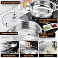 thumbnail image 6 of Steamer Pot Stainless Steel 2 Tier - 28cm Steamer Pot w/Glass Lid Food Veg Cooker Pot Cooking Pan Steaming Pot Dim Sum Cookware Steamer For Kitcken Cooking Tool, 6 of 7