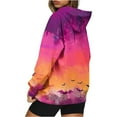 thumbnail image 6 of Women Plus Size Hoodies Loose Tie-Dye Printing Hooded V-neck Pocket Long Sleeve Sweatshir, 6 of 7