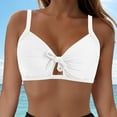 thumbnail image 2 of vigerkar Bikini Tops for Women Cropped Tankini Tops Beach Padded Twist Cut Out Swimwear Top Only 2025 White, L, 2 of 9