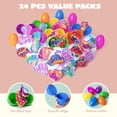 thumbnail image 3 of Joyfy 24 Pack Prefilled Easter Eggs with Toys,Easter Eggs Filled with Pop Keychain Fidget Stress Relief Squeeze Bubble for Easter Basket Stuffers and Classroom Exchange Party Favors, 3 of 9