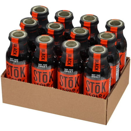 SToK Cold-Brew Iced Coffee, Black Not Too Sweet, 13.7 Ounce, 12