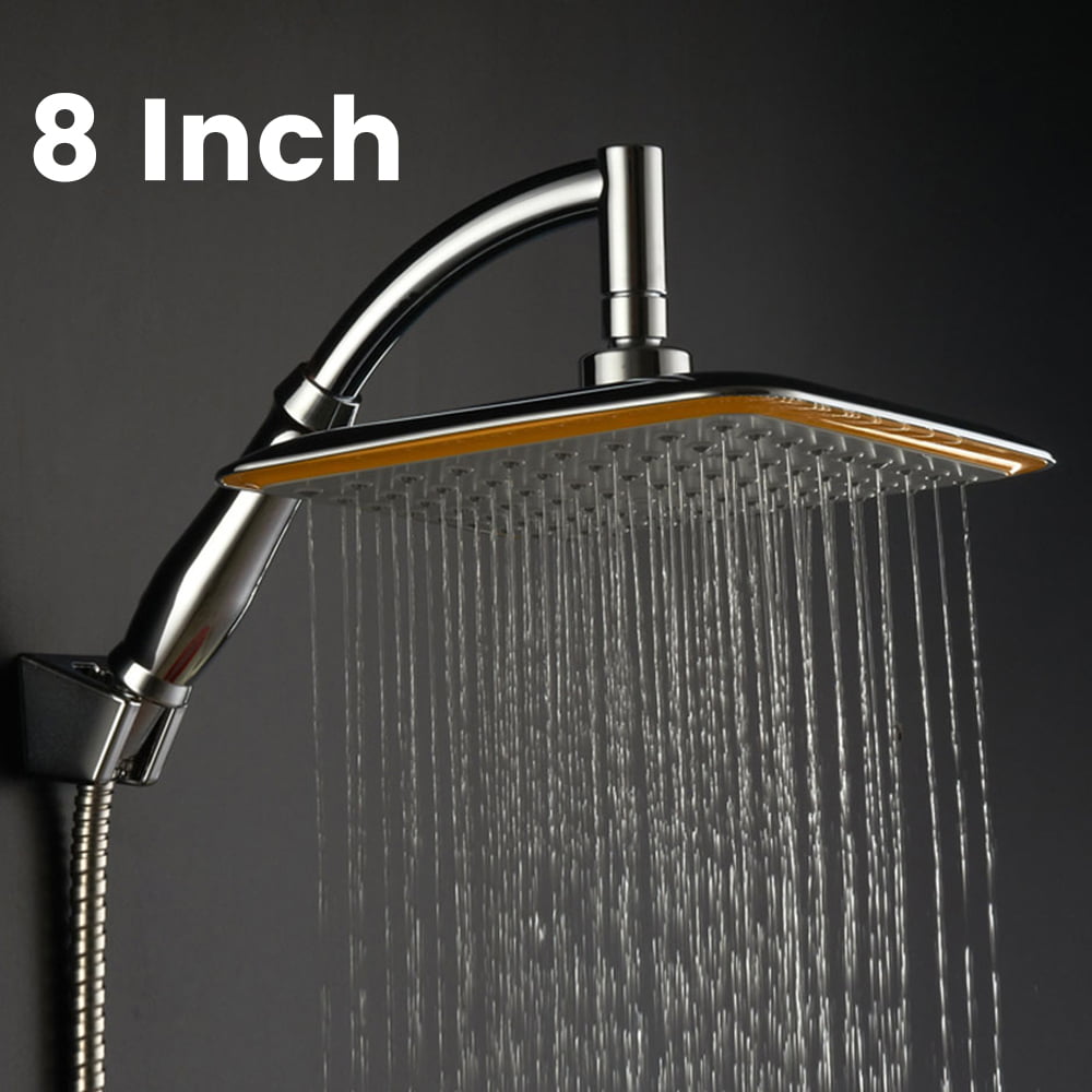 8 inch Square Stainless Steel Rain Shower Head Rainfall Bathroom Chrome Top Sprayer 