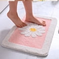 thumbnail image 2 of Alfombras de baño Dorruger con flores blancas, mullidas, 2 of 6