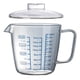 thumbnail image 1 of Vaso medidor de vidrio resistente al calor con tapa de vidrio para el hogar, 1 unidad, 1 of 5