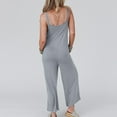 thumbnail image 4 of Gibobby pantalones siameses color liso Mono informal de verano para mujer, sin mangas, holgado, de Color sólido, con correa a la moda, mono holgado para mujer(Gris， XL), 4 of 5