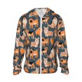 thumbnail image 2 of Uemuo Corgi Collie Pug Pattern Women's Full Zip UPF 50+ Sun Protection Hoodie Jacket Long Sleeve Sun Shirt Hiking Outdoor Performance with Pockets-Large, 2 of 9