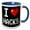 Blue/White, variant on 3drose, Geeky Old School Pixelated Pixels 8-bit I Heart I Love Hacks, 11oz Two-tone Red Mug