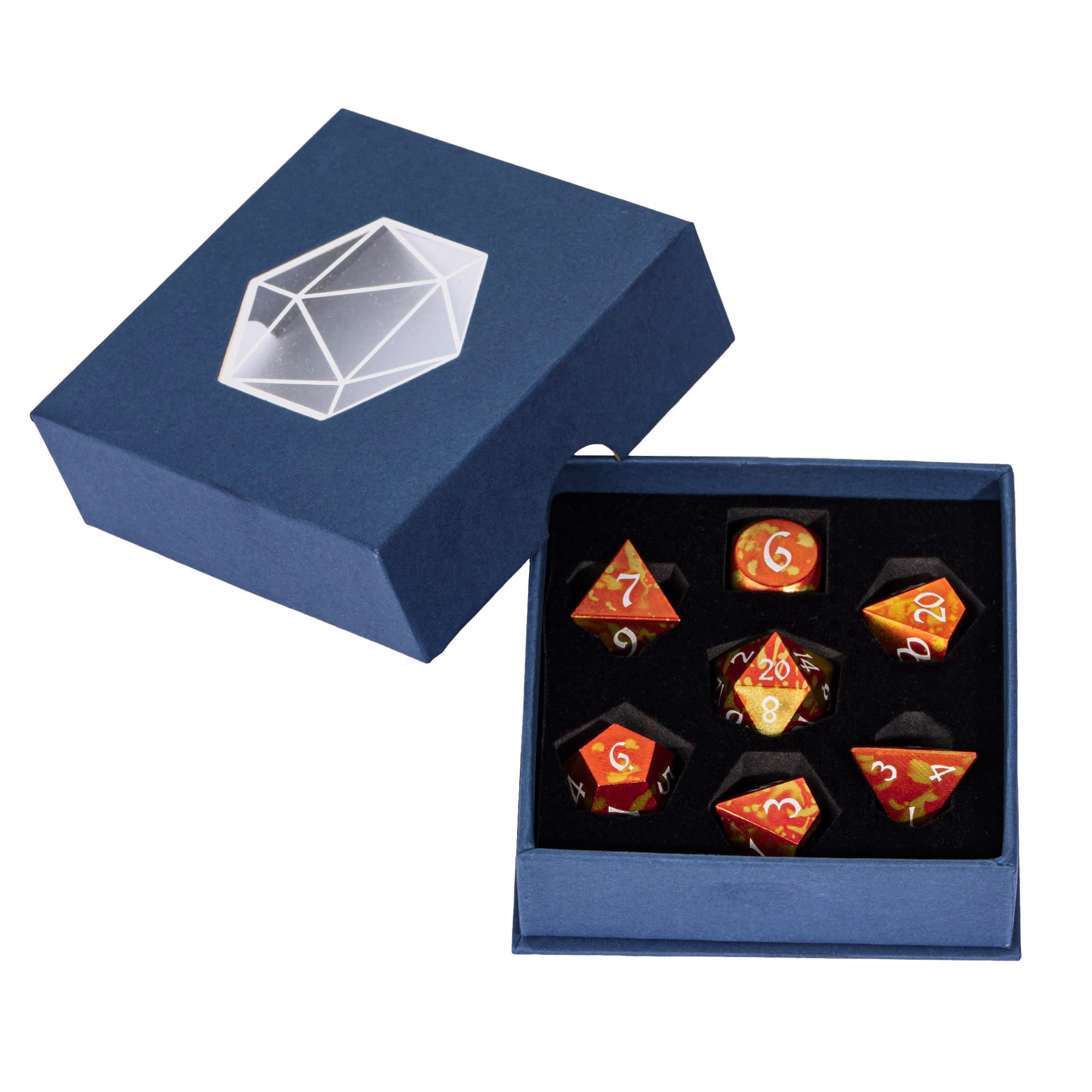 Cusdie 7-Die DND Dice Set - Premium Aluminum Metal Dice Polyhedral D&D Dice Set for Dungeons and Dragons TTRPG Role Playing Games