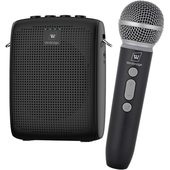 HW HAOWORKS Amplificador de Voz Inalámbrico con Micrófono para Profesores, Sistema PA Portátil con Micrófono de Mano Bluetooth, Juego de Micrófonos de Altavoz Portátil, Recogida Cardioide para Aula, Exterior, Hablar en Público WB009