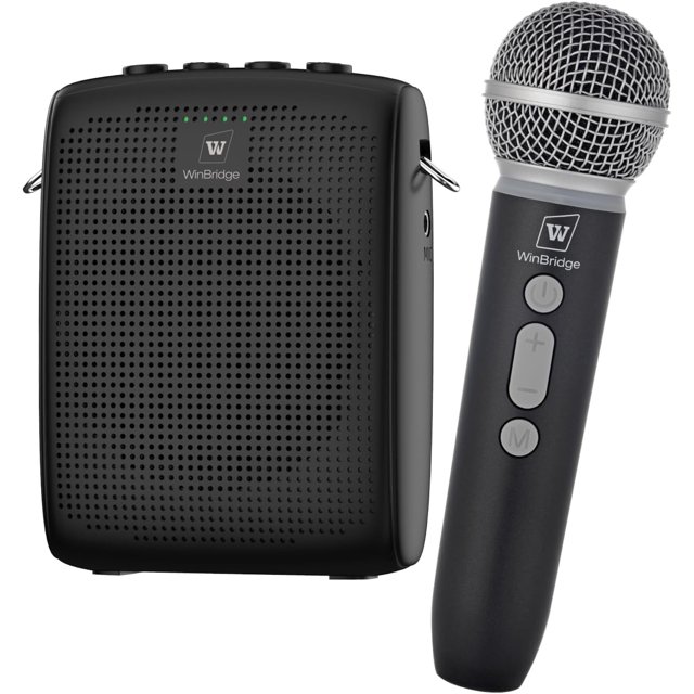 HW HAOWORKS Amplificador de Voz Inalámbrico con Micrófono para Profesores, Sistema PA Portátil con Micrófono de Mano Bluetooth, Juego de Micrófonos de Altavoz Portátil, Recogida Cardioide para Aula, Exterior, Hablar en Público WB009