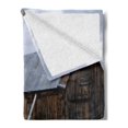 thumbnail image 2 of United States Soft Flannel Fleece Throw Blanket, California Old Barn of a Country House American Rural View, Cozy Plush for Indoor and Outdoor Use, 50" x 70", Olive Green Purple Grey, by Ambesonne, 2 of 5