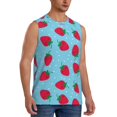 thumbnail image 2 of Pofeuu Strawberries Print Men's Muscle T-Shirt, Sleeveless, Muscle Tank, Classic Muscle Tee Top For Men Casual Sleeveless Muscle T-Shirt Trendy Clothes-XX-Large, 2 of 7