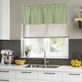 thumbnail image 5 of Vintage Sage Green Valances for Windows, Decorative Rod Pocket Window Valance Curtains, Farmhouse Retro Beige Solid Color Short Curtain Drapes for Kitchen/Living Room, 2 Panels, 60" W x 18" L, 5 of 8