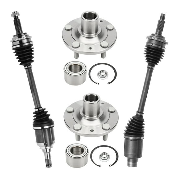 AutoShack Front Wheel Bearing Hubs CV Axles Kit Pair Replacement for 2010-2012 Ford Fusion FWD 2012 Lincoln MKZ FWD 2010-2011 Mercury Milan FWD 5-Lug 5 HUB010400444