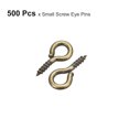 thumbnail image 3 of Uxcell 500 Pack Small Screw Eye Hooks Mini Eyelets Screws 4x8x1mm Bronze Tone, 3 of 5
