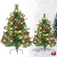 thumbnail image 2 of MOQIN Arbres de Noël Pré-Éclairés, Décorations de Jardinières de Vacances, Remplisseur de Jardinières de Noël 2024 avec Cônes, Baies Dorées et Rouges Décorations de Noël Éclairées pour Extérieur, 2 of 9