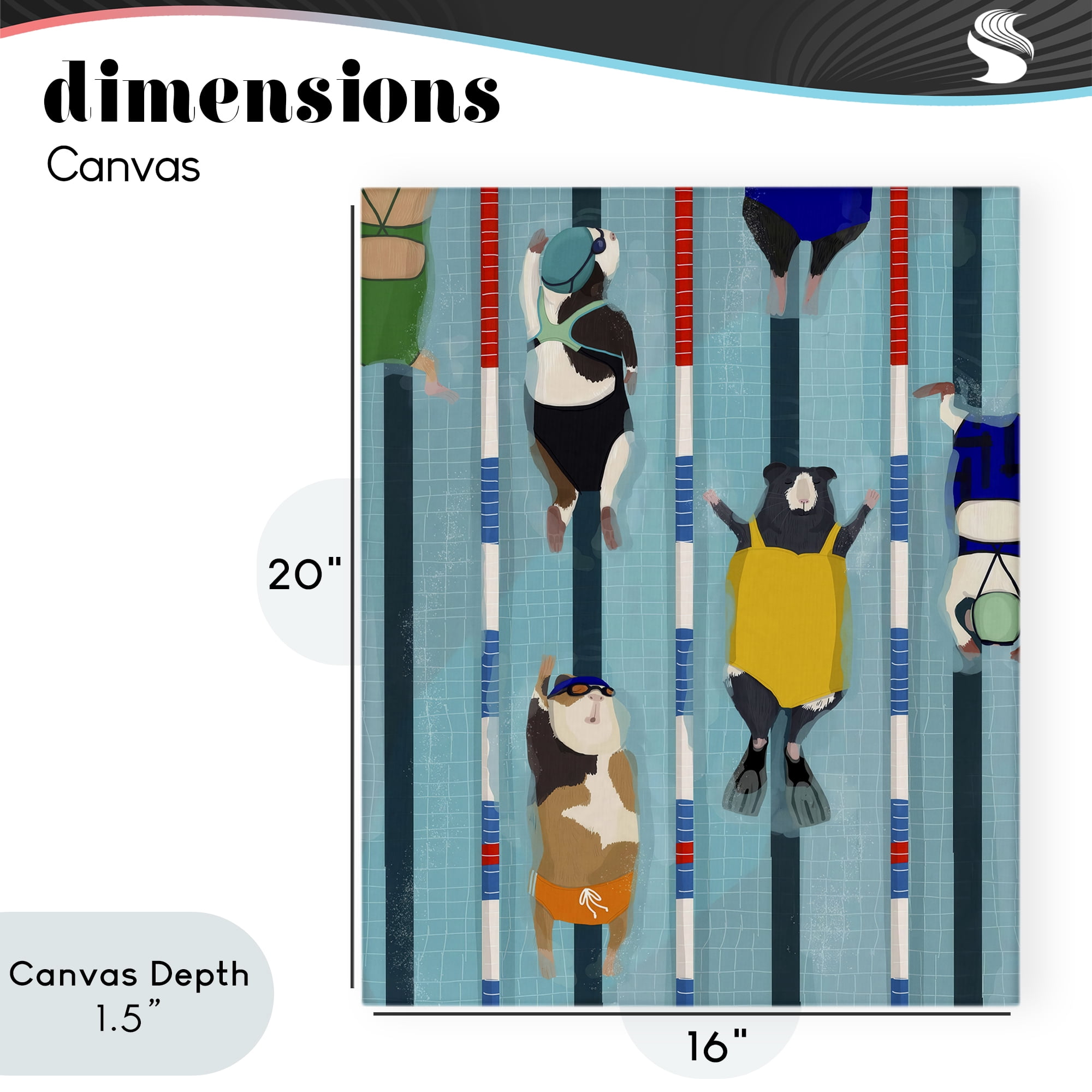Stupell Industries Guinea Pigs at Lido Canvas Wall Art, design by Hanna Melin