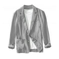 thumbnail image 4 of Kakii Men's Casual Linen Blazer Lightweight Regular Fit Sport Coat Two Button Suit Jacket, 4 of 7