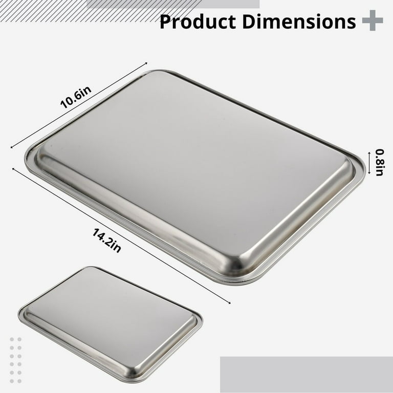 Baking Sheet Set of 2, Zacfton Stainless Steel Cookie Sheet & Baking Pan 2 Pieces Rectangle Size Non Toxic & Healthy,Superior Mirror Finish & Easy