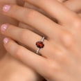 thumbnail image 4 of Gem Stone King 10K White Gold Red Garnet and Lab Grown Diamond Engagement Ring for Women | 2.33 Cttw | Oval 9X7MM | Gemstone January Birthstone | Size 8, 4 of 6