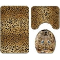 thumbnail image 3 of Animal Leopard4 PCS Shower Curtain Sets with Non-Slip Rugs, Toilet Lid Cover and Bath Mat,4PCS Shower Curtains with 12 Hook s, Durable Waterproof Bath Curtain… (Leopard)…, 3 of 5