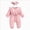 Pink, variant on 12-18 Months Newborn Romper For Infants And Toddlers With Bow And Lace Cute Long Sleeve Bodysuit One-Piece Footed Romper Newborn Gift