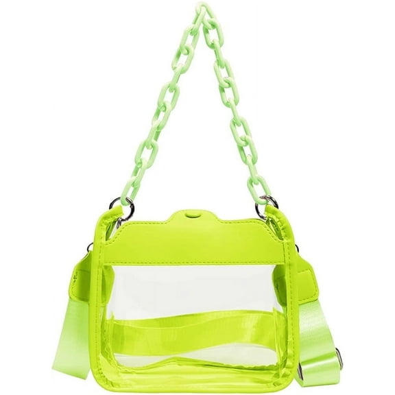 HMSHA Women Clear Crossbody Bag Stadium Approved Clear Clutch Purse Handbag Cute Crossbody transparent Bag Clear Satchel Bag