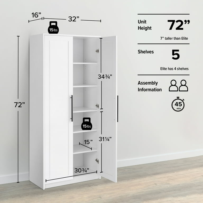 White cupboard with shelves discount