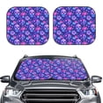 thumbnail image 2 of Salouo blue Skull purple flower1 Pattern Car Windshield Sun Shade Foldable | Front Windshield Shade for Sun, Heat and UV Rays | Interior Sun Protection-Medium, 2 of 6
