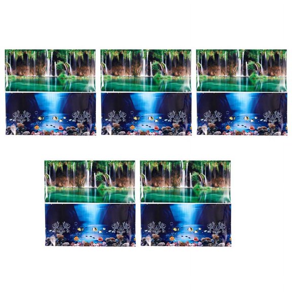 5X Blue Fresh Sea Background Aquarium Ocean Landscape Poster Fish Tank Background,5 x Double Sided Aquarium Landscape Poster