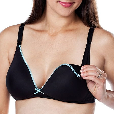 - Loving Moments By Leading Lady Wirefree Nursing Bra With Lace Trim Molded Cups