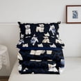 thumbnail image 5 of Homewish Cute Dog Twin Comforter Sets,Navy Black Leopard Print Bedding Set,Navy Blue Reversible,2pcs,1 Comforter and 1 Pillowcase, 5 of 7