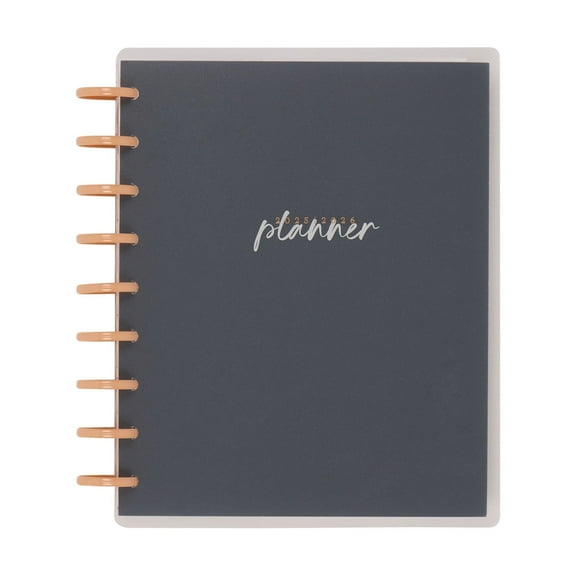 Happy Planner Academic Monthly Weekly Classic Planner 2025-2026, Onyx & Sand, Disc Bound