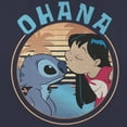 thumbnail image 2 of Women's Lilo & Stitch Ohana and a Kiss Graphic Tee Navy Blue Small, 2 of 4