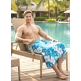 thumbnail image 5 of HAPPY BAY Men's Pareo Swim Trunk Surfing Sarong Long Beach Wrap One Size Teal Blue-R819 Summer Vacation Party, 5 of 6