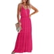 thumbnail image 1 of Vestido maxi sin mangas con tirantes finos PRETTYGARDEN color rosa oscuro talla M, 1 of 5
