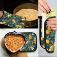 thumbnail image 5 of Yayeee Oven Mitts and Pot Holder Set of 2 Heat Resistant Kitchen Gloves Baking Hot Pad, Blue Lemons, 5 of 5
