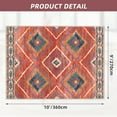 thumbnail image 2 of 9'x12' Area Rugs for Living Room, Machine Washable Non-Slip Carpet, Soft Faux Wool Low Pile Moroccan Farmhouse Western Rug, Brick Red, 2 of 5