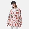 thumbnail image 5 of Daiia Floral Strawberr UPF 50+ Sun Protection Hoodie Jacket Lightweight Long Sleeve Sun Shirt for Women Men with Pocket Hiking Outdoor-XX-Large, 5 of 9