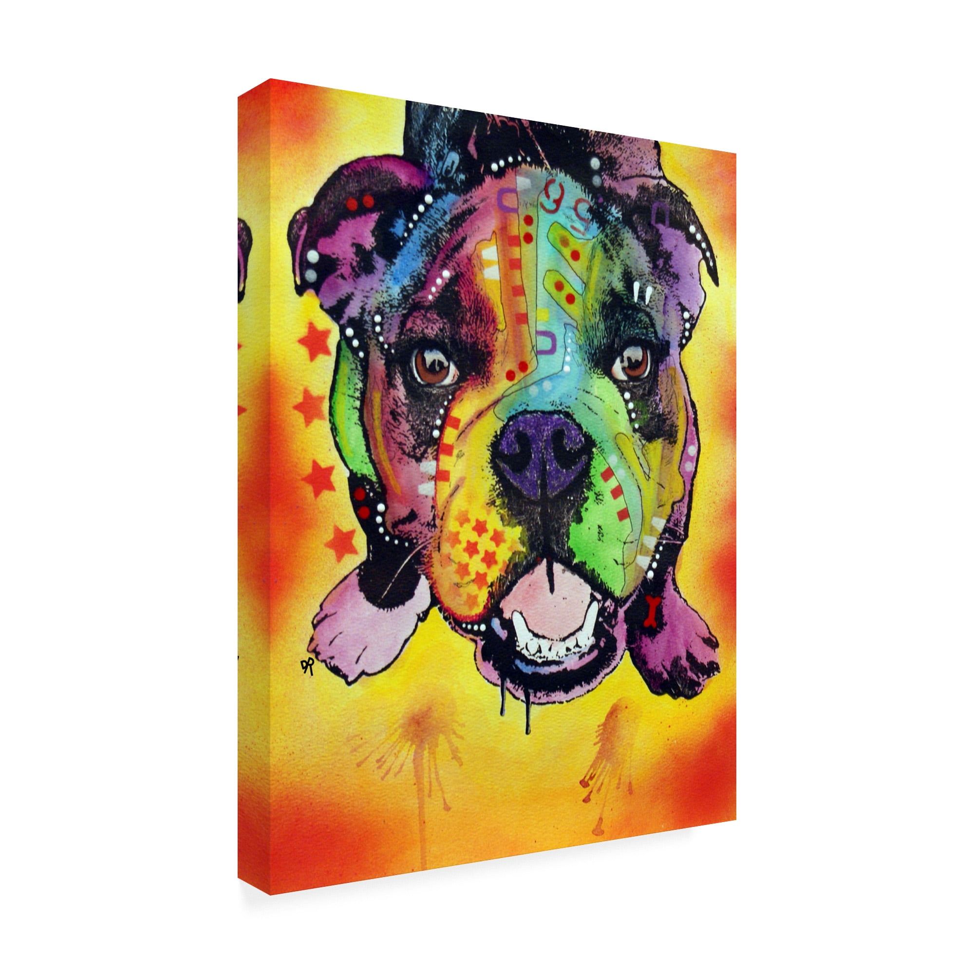 Trademark Fine Art 'Baby Bulldog Stencil' Canvas Art by Dean Russo