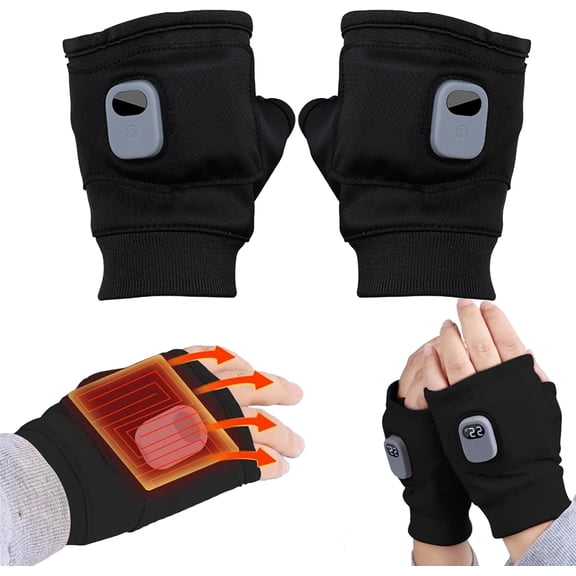 Heated Gloves for Women Rechargeable, 2026 New Smart Thermostatic Fingerless Heating Gloves, Electric Winter Hand Warmers for Work Cycling Skiing Outdoor Snow