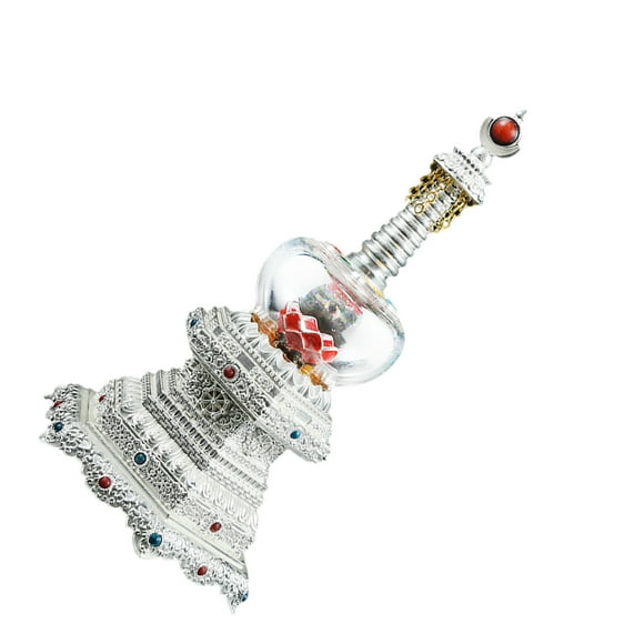 keepw Decorative Tower Stupa Add Charm To Home With Elegant Decoration Exquisite Stupa Ornaments Bright Silver