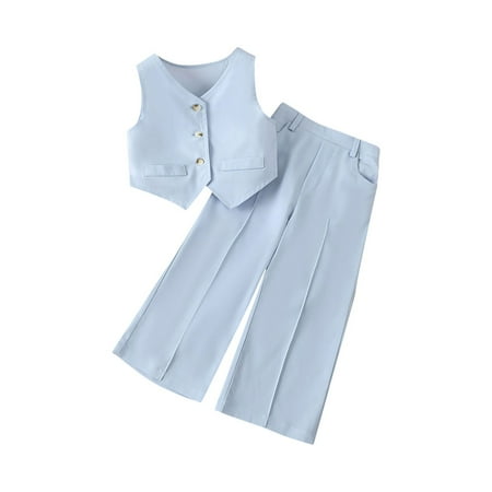 

WUDATI Teen Boy Girl Outfit Halloween Chistmas Toddler Girls Boys Winter Girls Solid Color Sleeveless High Waisted Suit Suit Performance