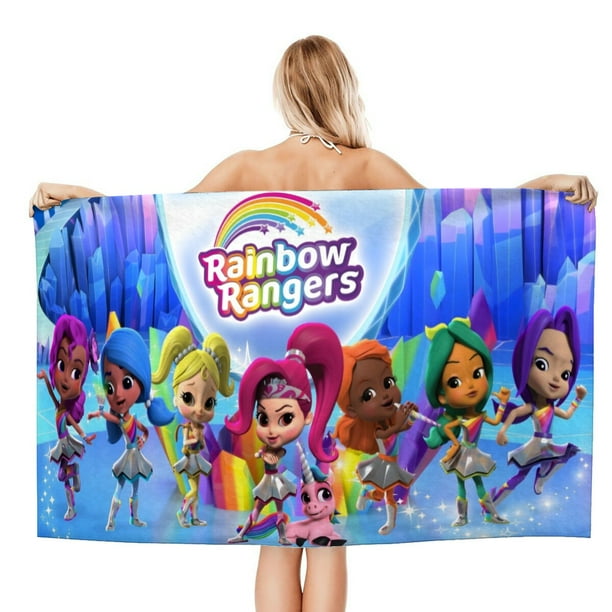 Rainbow Rangers Toalla de playa de secado rápido con diseño temático, regalo para mujeres y niñas, ideal para cumpleaños, fans, amantes de la música, uso en la playa o al aire libre, 78 × 150 cm